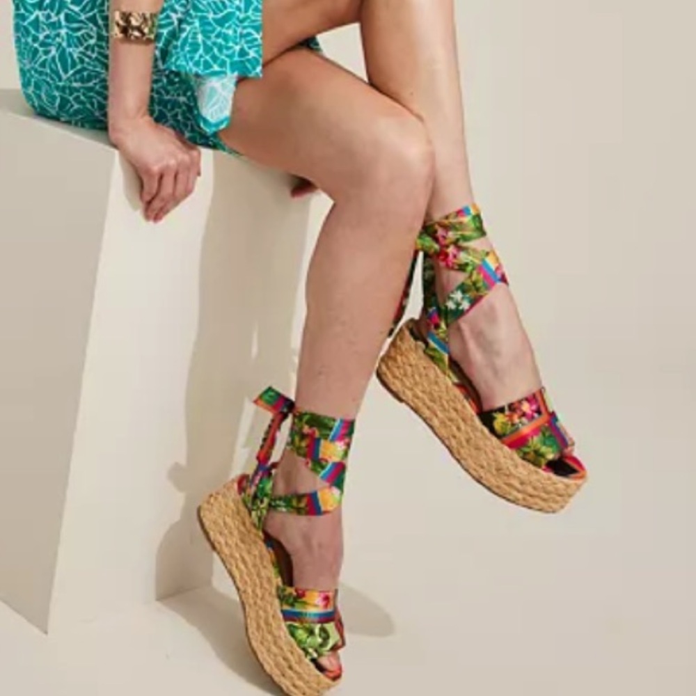 Wedge Floral Sandal -NWT